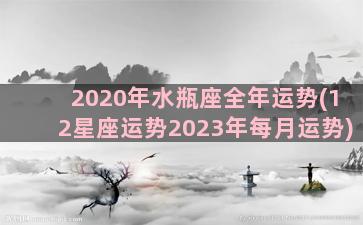 2020年水瓶座全年运势(12星座运势2023年每月运势)