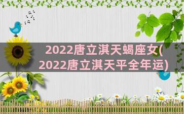 2022唐立淇天蝎座女(2022唐立淇天平全年运)