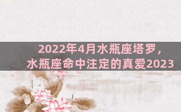 2022年4月水瓶座塔罗，水瓶座命中注定的真爱2023